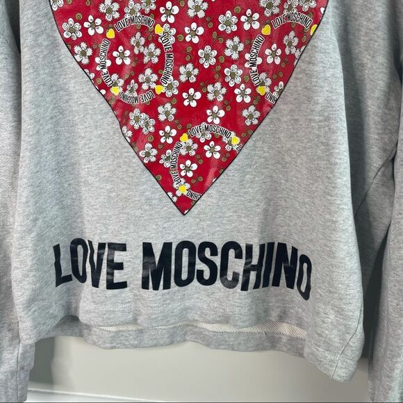 Love Moschino heart French‎ cotton sweatshirt size medium - Picture 7 of 10